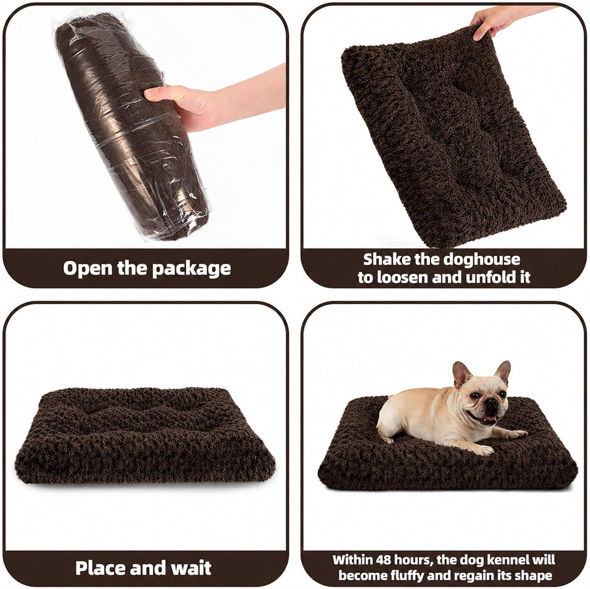 Dog Bed Large Size, Plush Washable Pet Bed Mat, Dog Crate Bed 41"x27"