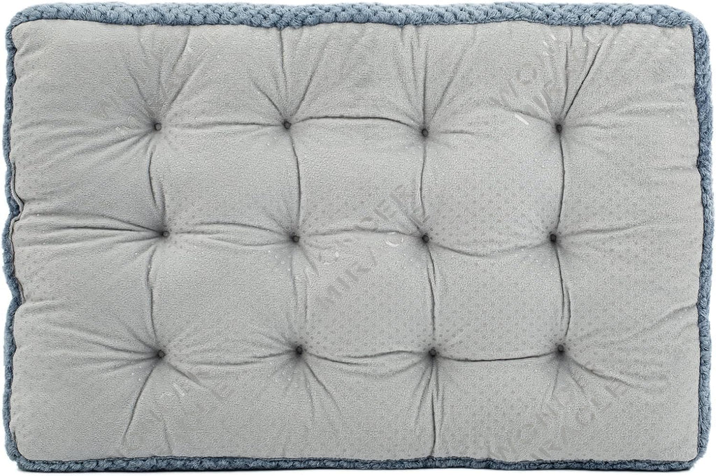 WONDER MIRACLE Fuzzy Deluxe Pet Beds, Super Plush Dog or Cat Beds Ideal for Dog Crates, Machine Wash & Dryer Friendly (22" x 30", M-Dark Blue)