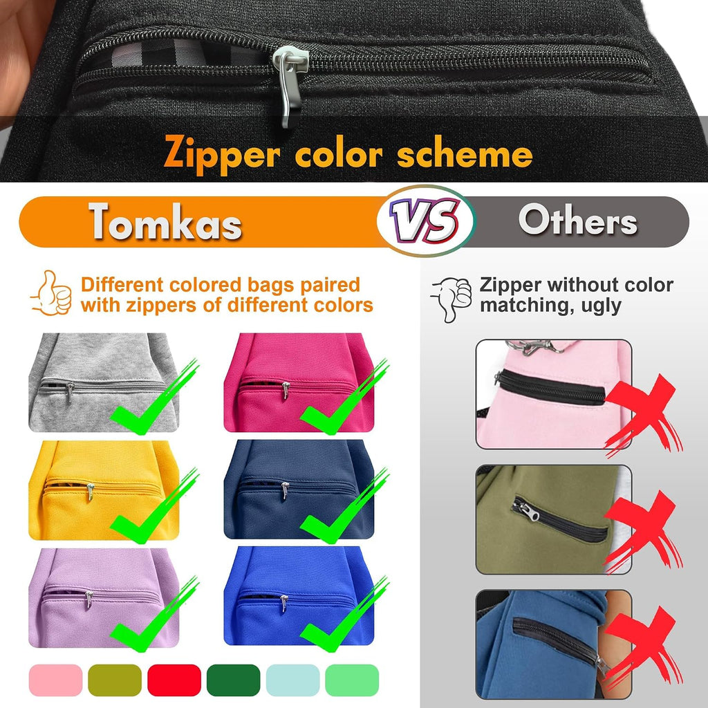 Tomkas Small Dog Cat Sling Carrier Puppy Purse Travel Wrap Soft Crossbody Pet Bag (Black, M - Zip Pocket & Classic Strap)