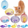 Jecery 5 Pcs Cat Toys Spring,Mouse and Bell,Multicolor