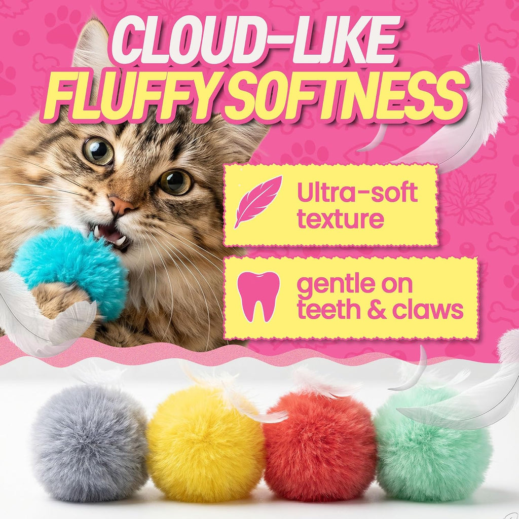 HA SHI Catnip Fur Balls for Indoor Cats, 40 Count, 1.8 Inch