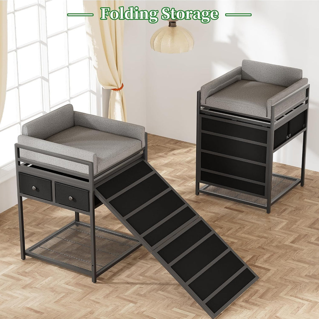 kepptory Dog Window Perch & Retractable Stairs and Storage Drawers