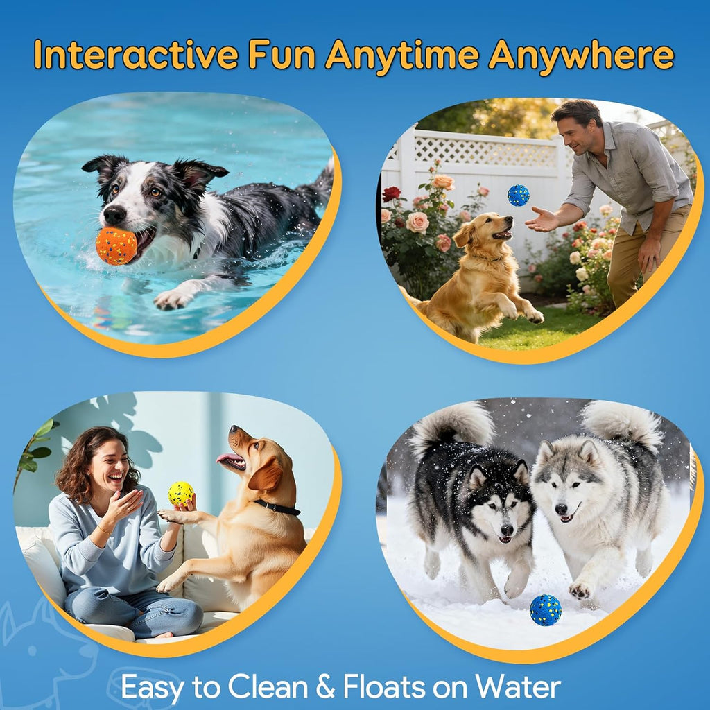 Kimee Dog Balls Tennis Balls for Aggressive Chewers, ETPU Balls 4 Pcs 2.75" | Indestructible Dog Chew Toys Tennis Balls High Bouncy Floating Dog Water Balls Fetch Toys for Small Medium Large Puppies