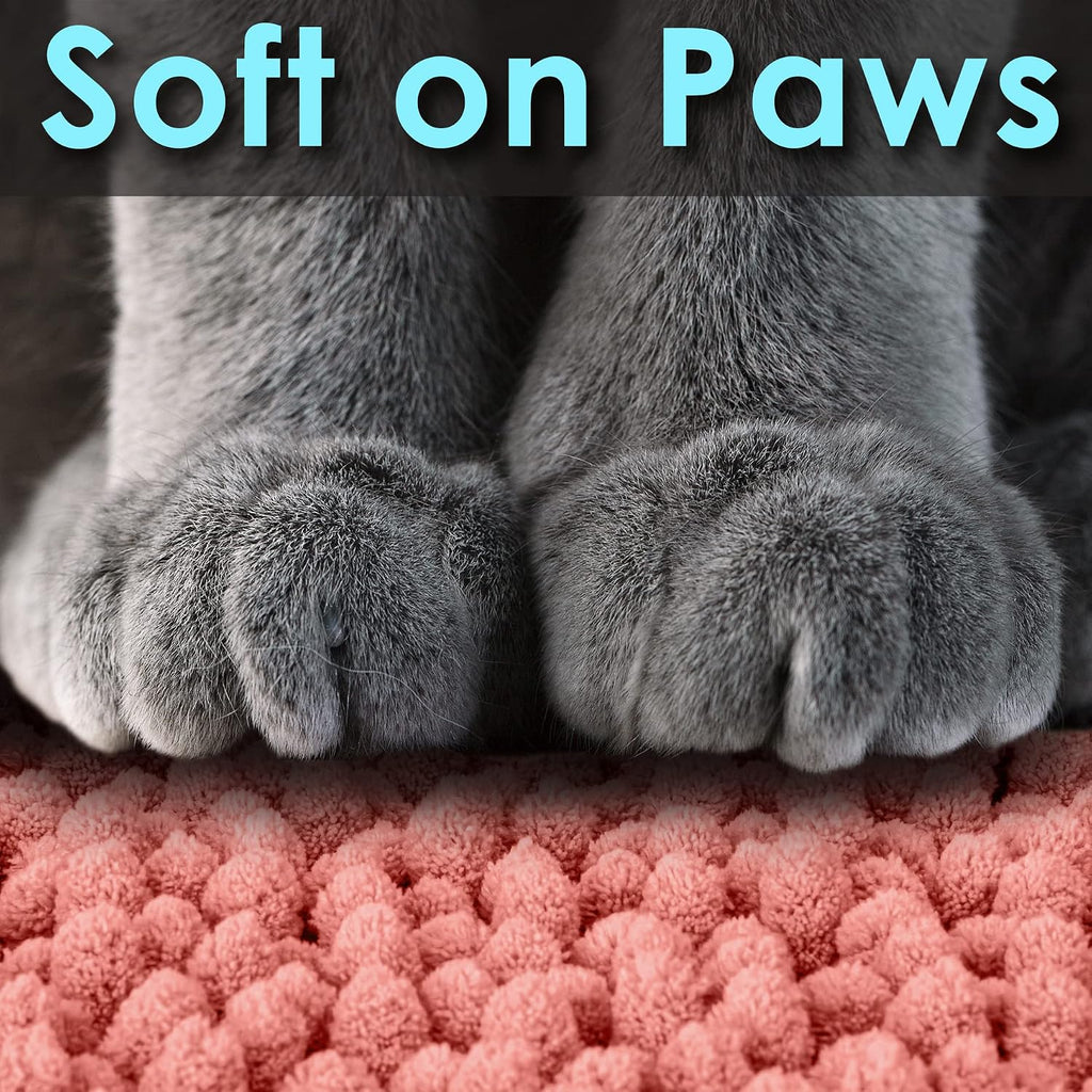 CatGuru Cat Litter Mat, Medium, Extra Large, XXL, Waterproof Litter Box Mat, Non Slip Kitty Litter Mat, Machine Washable Litter Trapping Mat, Soft Litter Tray, Cat Stuff (XXL, Coral/Heavy-Duty)