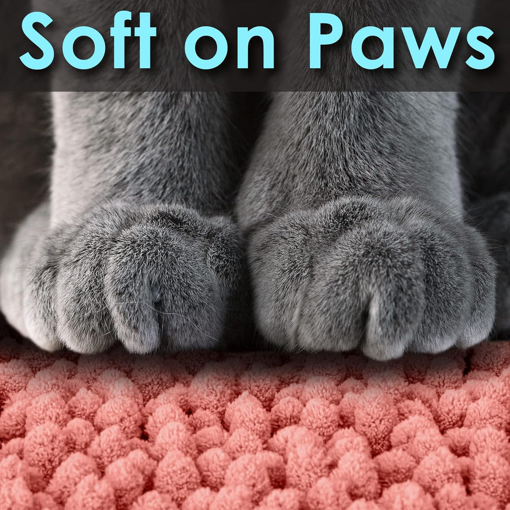 CatGuru Cat Litter Mat, Medium, Extra Large, XXL, Waterproof Litter Box Mat, Non Slip Kitty Litter Mat, Machine Washable Litter Trapping Mat, Soft Litter Tray, Cat Stuff (XL, Coral/Heavy-Duty)
