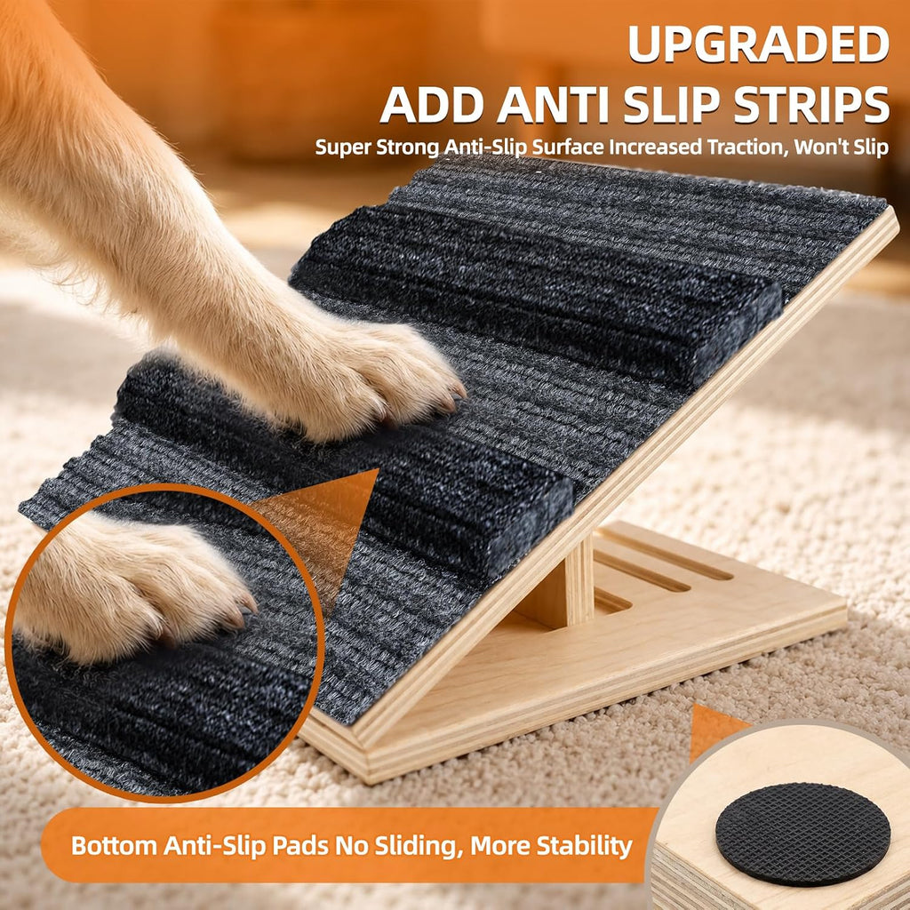 Upgraded Dog Ramps for Stairs, Adjustable Stair Ramp for Dogs (4.7"–7")