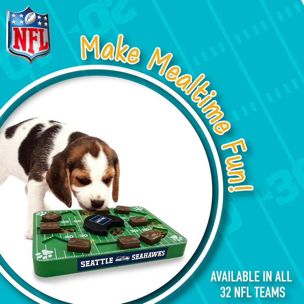 Pets First NFL Seattle Seahawks Puzzle Toy for Dogs, Slow Feeder Board for Pets, Interactive Doggie Treat Toy