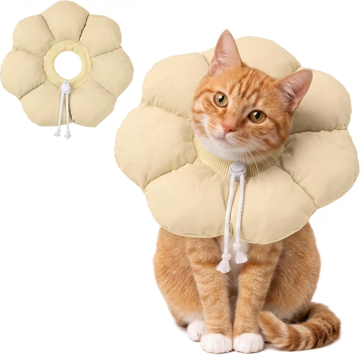 Avont Soft Cat Cone S Apricot Post-Surgery Anti-Lick Adjustable