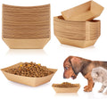 50 Pack Disposable Paper Dog Bowls, 16 oz for Dogs and Cats | Low-sided 16 oz Kraft Paper Trays for Wet or Dry Food, Suitable for Small Dogs, Puppies and Cats at Home, Travel or Camping