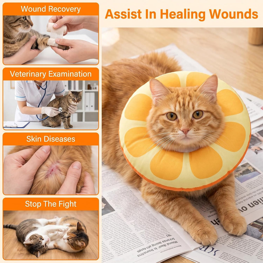 Soft Cone for Cats Donut Collar Tangerine Cat Cone Collar