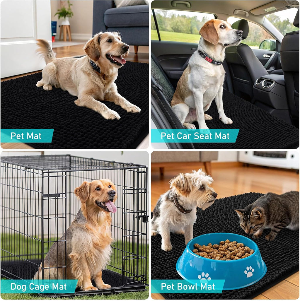 OLANLY Dog Door Mat for Muddy Paws 59x24, Super Absorbent Chenille Mud Mat