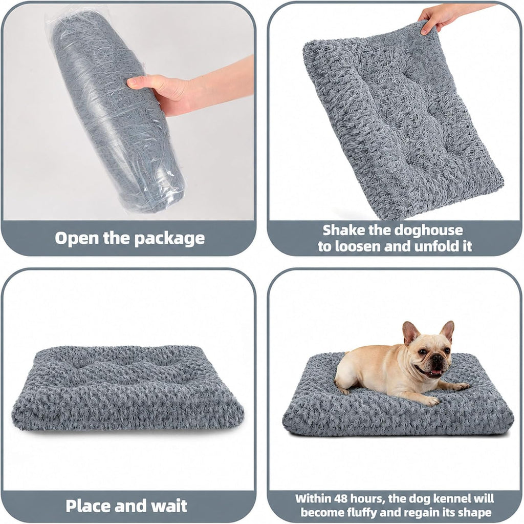 Dog Bed Small Size, Plush Washable Pet Bed Mat, Dog Crate Bed 17"x14"