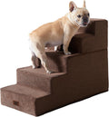 EHEYCIGA Dog Stairs for High Bed 22.5" H, 5-Step Dog Steps, Brown