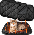 4 Pack Self Heating Cat Pad Self Warming Dog Mat, 16 x 16 Inch, Black