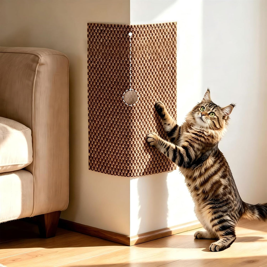 Wall Cat Scratcher & Corner Cat Scratcher,11.8x23.6 Cat Wall Scratch Mats