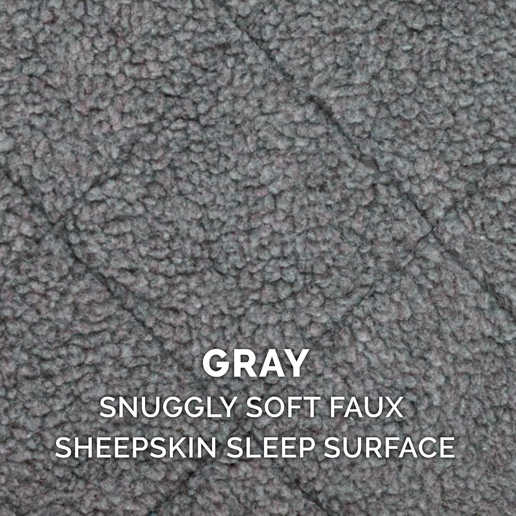 Furhaven Dog Bed for Large Dogs, 100% Washable, Sized to Fit Crates - Sherpa Fleece Bolster Crate Pad - Gray, Jumbo/XXL