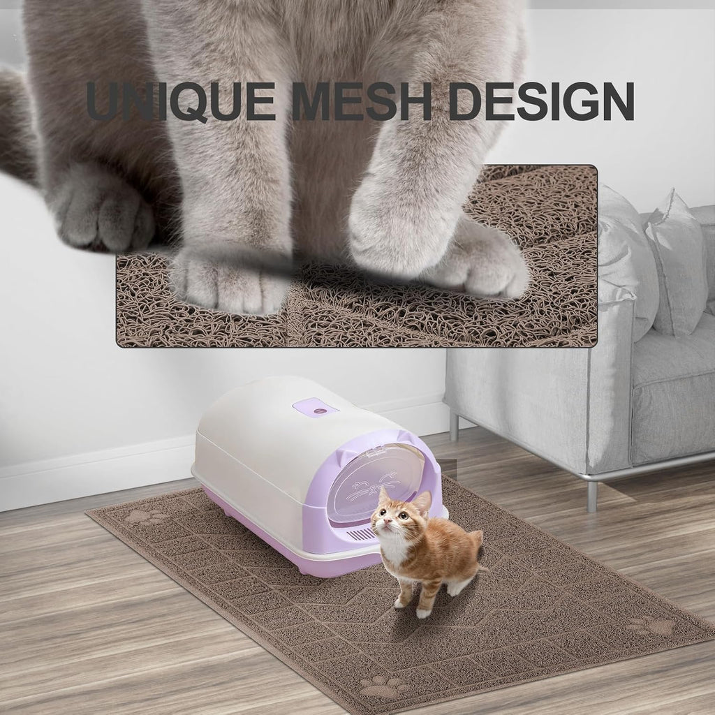 Cat Litter Box Mat, 35" x 24" Large Waterproof Litter Trapping Mat | Thick Mesh Traps Litter, Non-Slip Kitty Litter Mat for Indoor Cat, Soft Paws, BPA-Free, Multi-Use, Easy Clean, Large Coverage