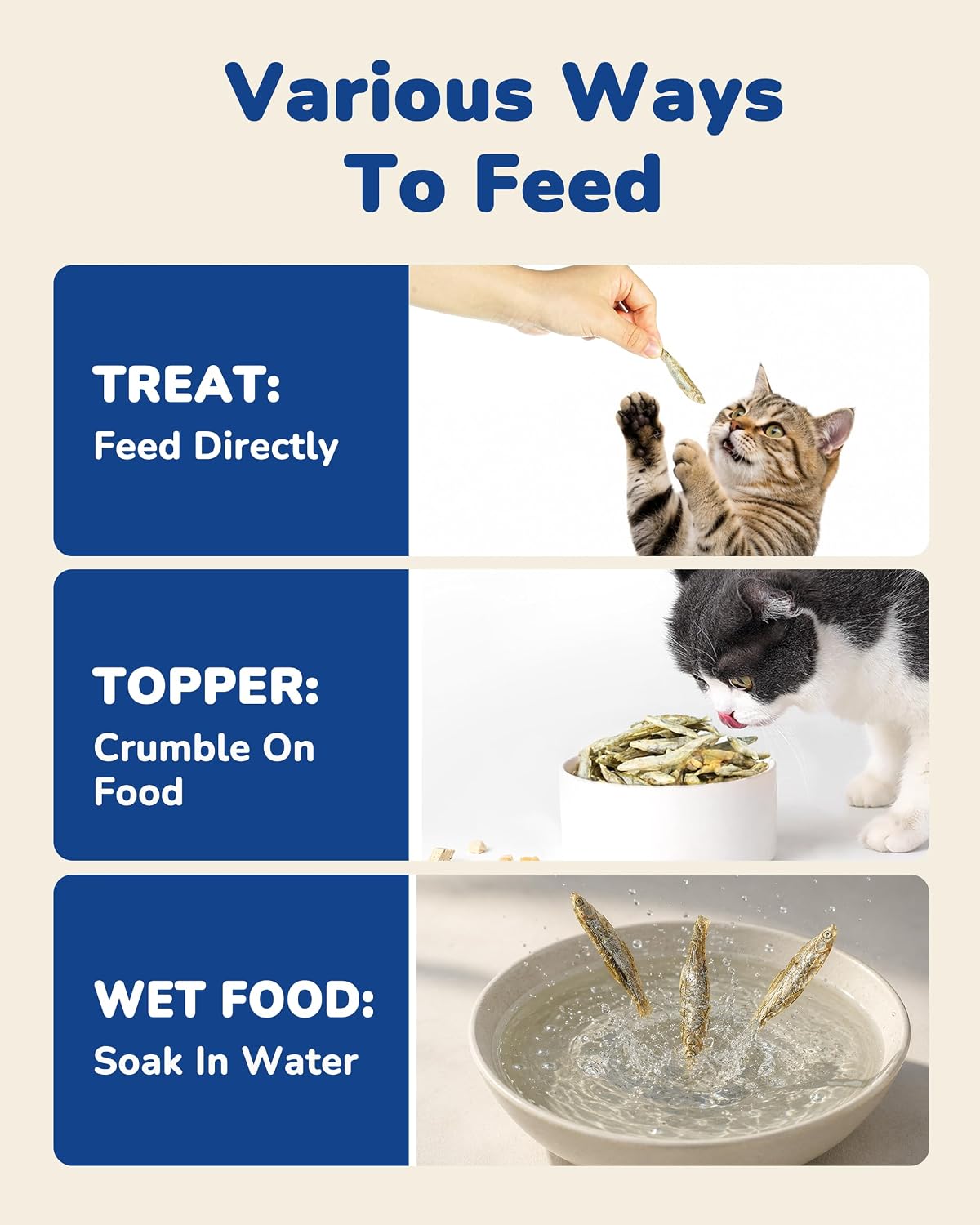 PAWUP Cats Treats Freeze Dried Minnows, Bite-Sized Minnows Snacks, 3.5 oz