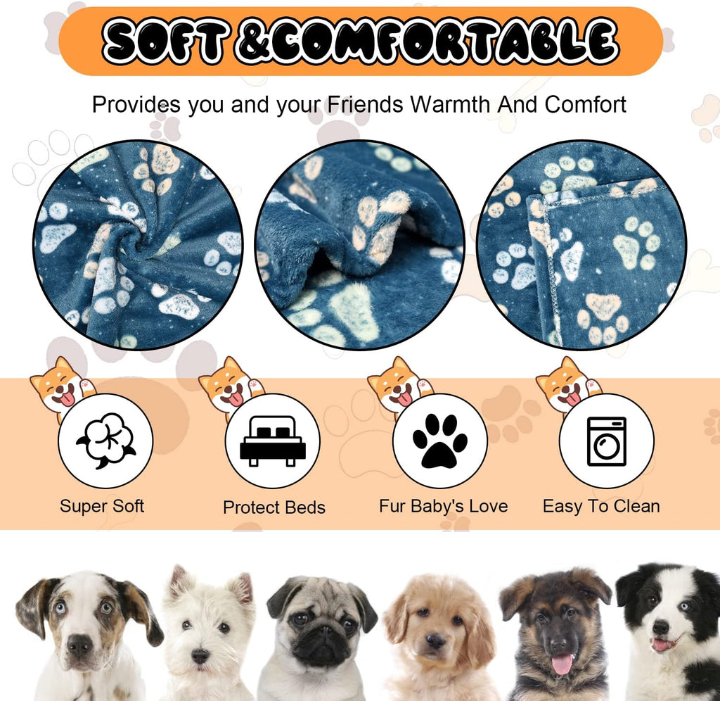 Rezutan Blanket for Large Dogs & Cats Soft Reversible Cute Paw 40"x31"