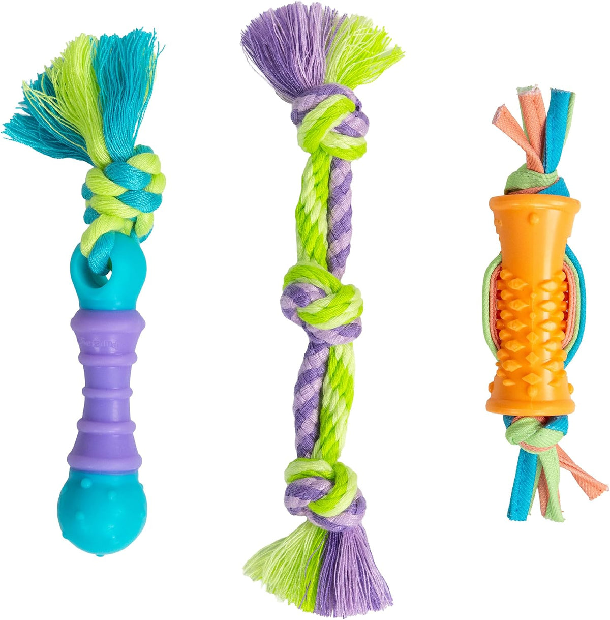 Dental Chew Pack Mini Dog Chew Toys, 7", 3-Pack | Helps Keep Teeth Clean, Massages Gums, Multi-Textured, Fetch & Tug, Moderate Chewers, Small Dogs & Teething Puppies