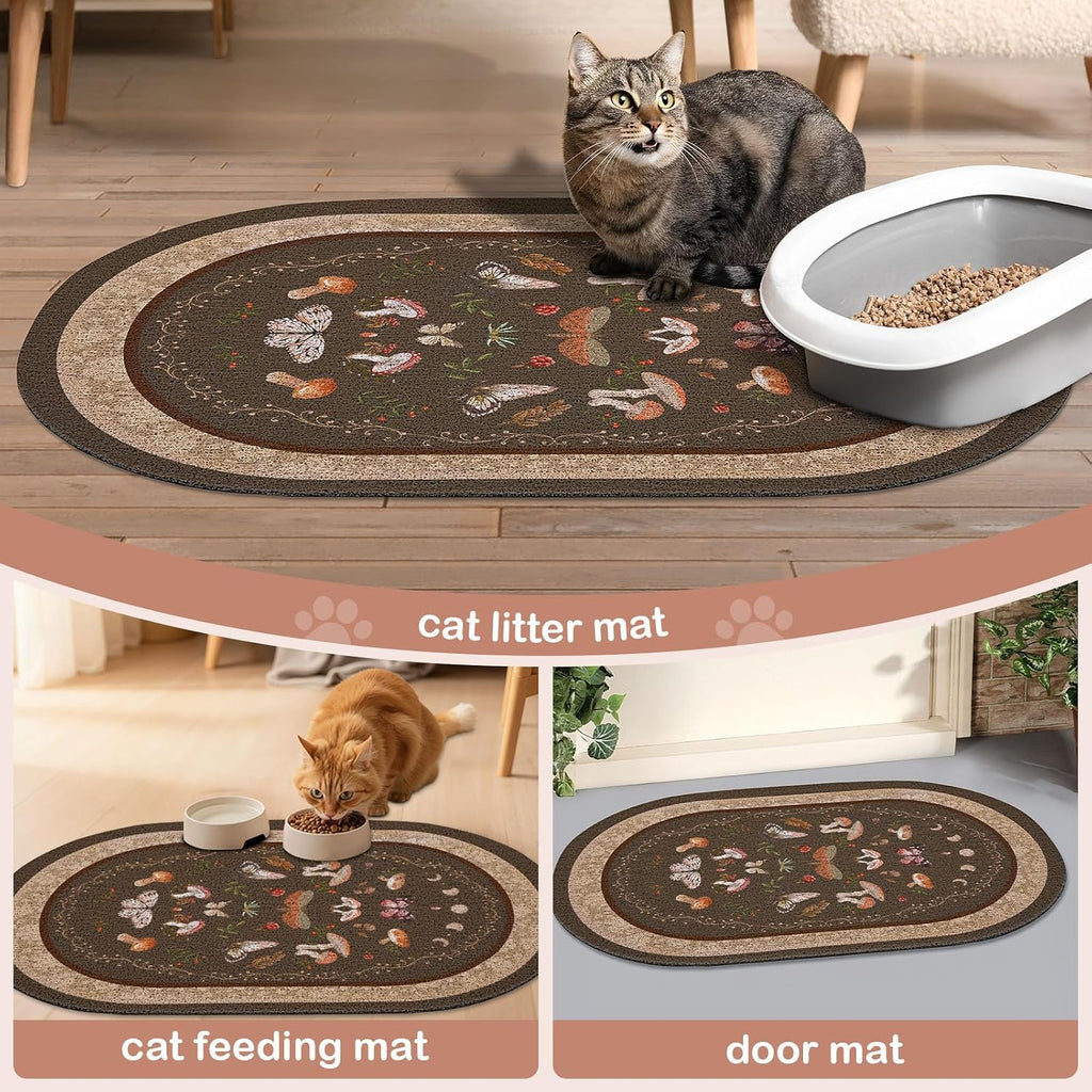 Bienbee Cat Litter Mat, 33" x 22" Dense Trapping Mesh for Litter Boxes | Litter Box Mat with PVC Mesh, Waterproof &Urineproof, Non-Slip Grip, Soft On Kitty Paws and Easy to Clean to Protect Floor