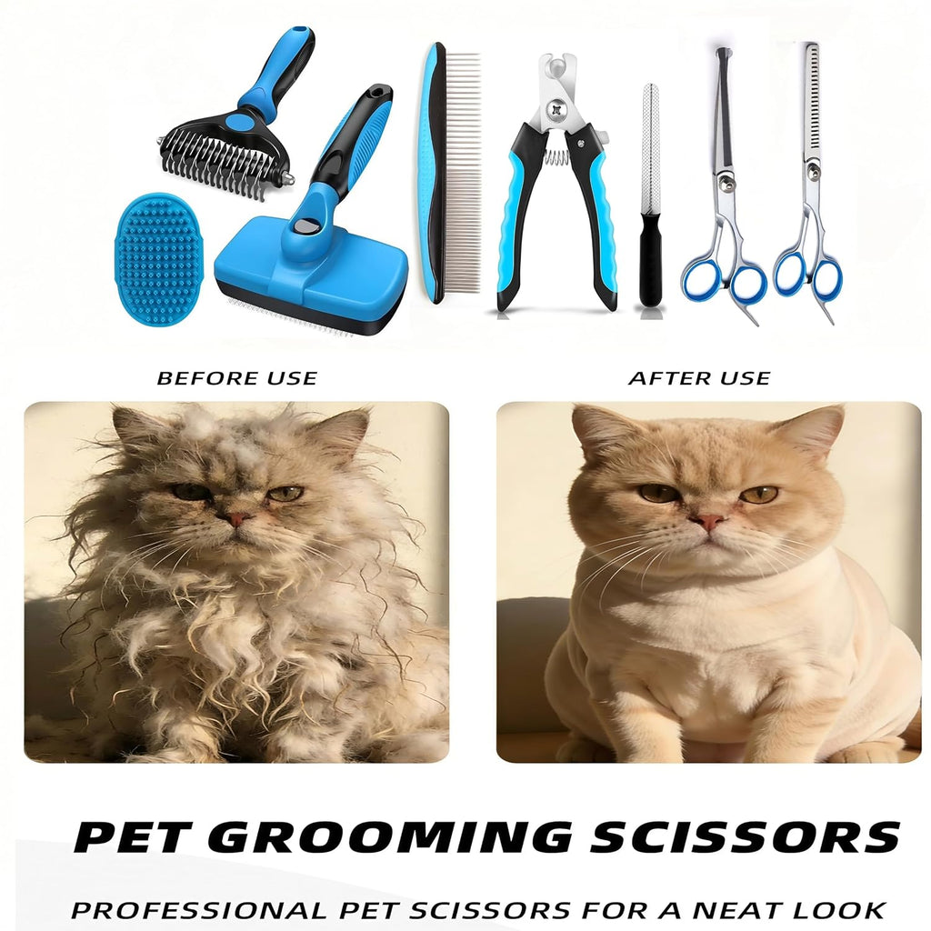 Dog Brush for Shedding,Deshedding Slicker Undercoat Rake Brush for Dog,8PCS