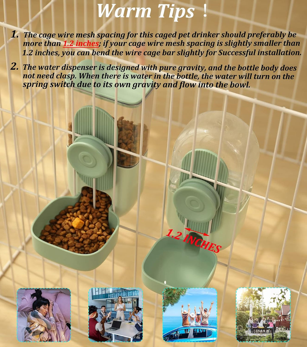 Kenond 35oz Rabbit Food Bowl,Bunny Water Dispenser,Feeders Waterer for Cage