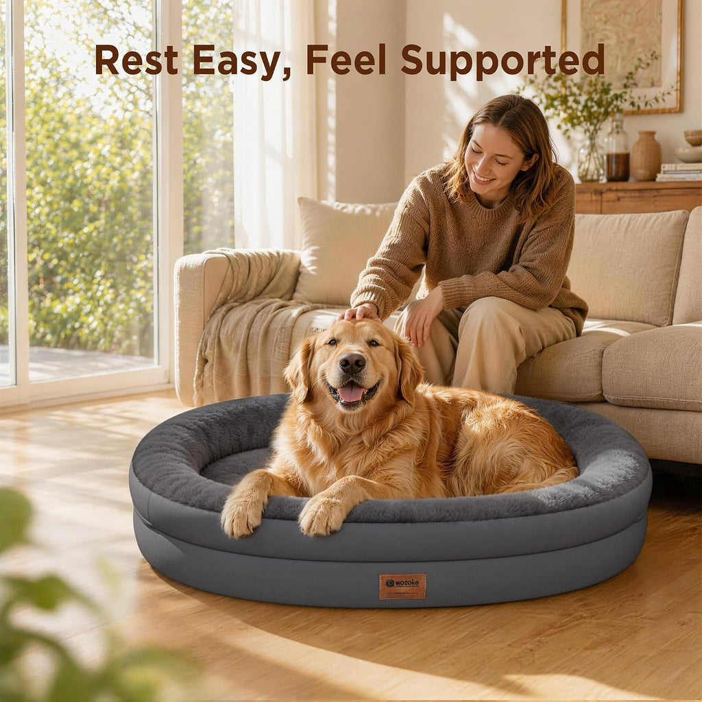 Waterproof Orthopedic Dog Bed for Medium Dogs, Dark Grey