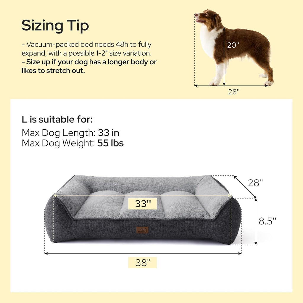 Bedsure SupportMax® Extra Thick Orthopedic Dog Beds Large Sized Dog