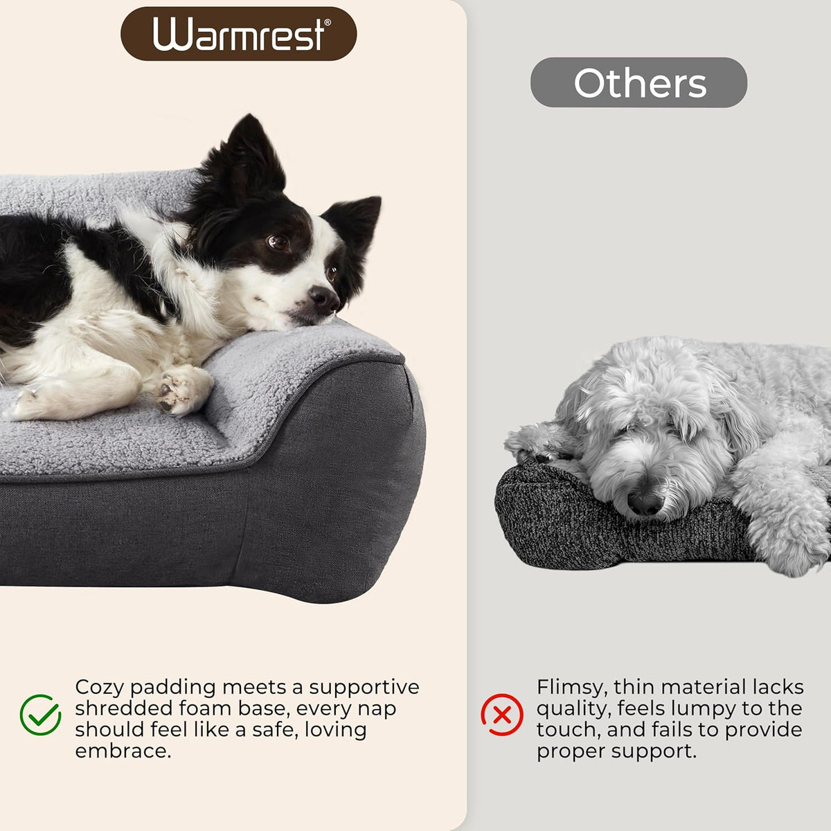 Extra Thick Orthopedic Bolster Dog Bed Medium Size Dogs