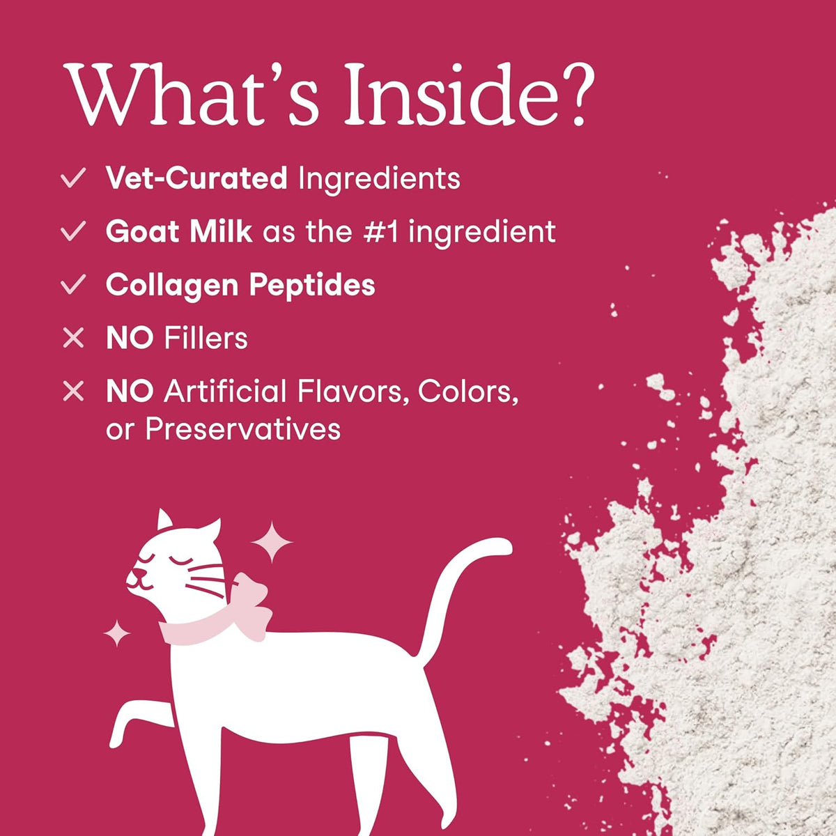 Fera Pets Cat & Dog Skin and Coat Supplement - Goat Milk Topper, 60 TSP