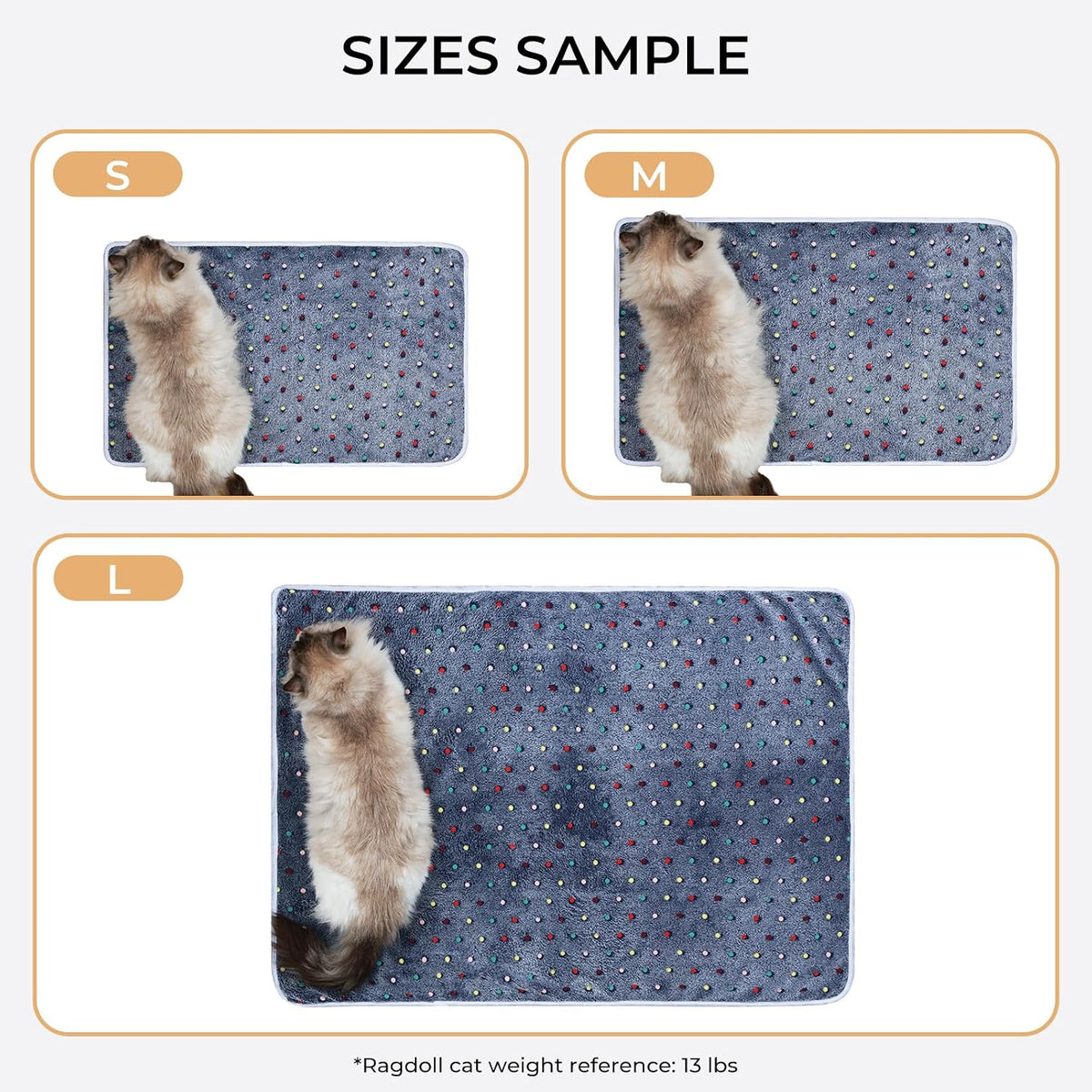 Luciphia 1 Pack 3 Blankets Super Soft Cute Dot Pattern Pet Blanket Flannel Throw for Dog Puppy Cat Large(41x31), Grey