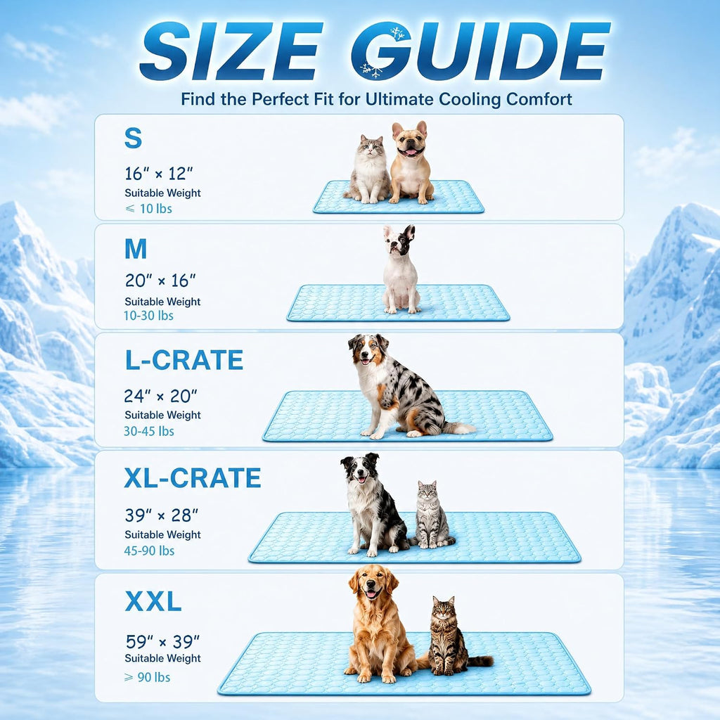 Cooling Mat for Dogs Large,Dog Cooling Mat Indoor,20"x24",Crate Pad for Pet