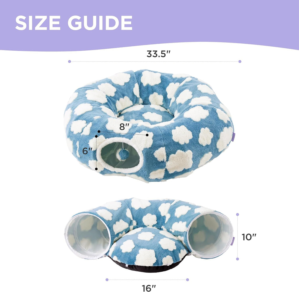 Lesure Donut Cute Jacquard Cat Tunnel Bed Kitten Toys for Puppy Bunny