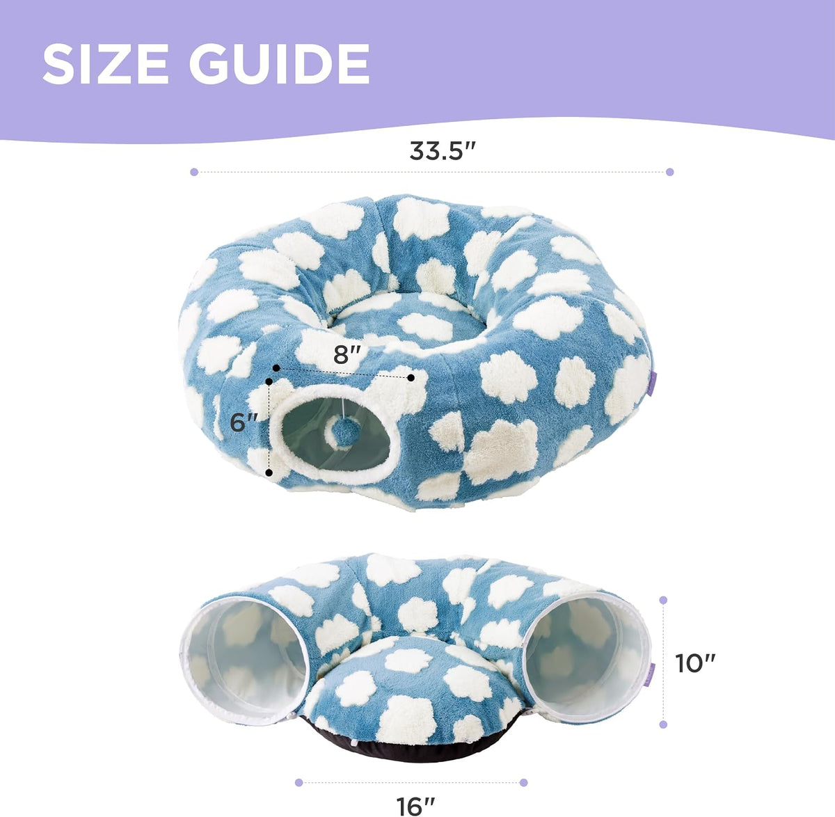 Lesure Donut Cute Jacquard Cat Tunnel Bed Kitten Toys for Puppy Bunny