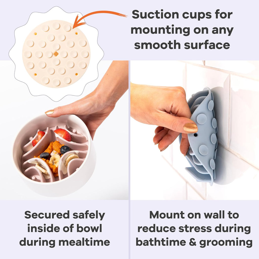Great Vibes - Silicone Slow Feeder Insert for 6 Inch+ Dog Bowl (Almond)