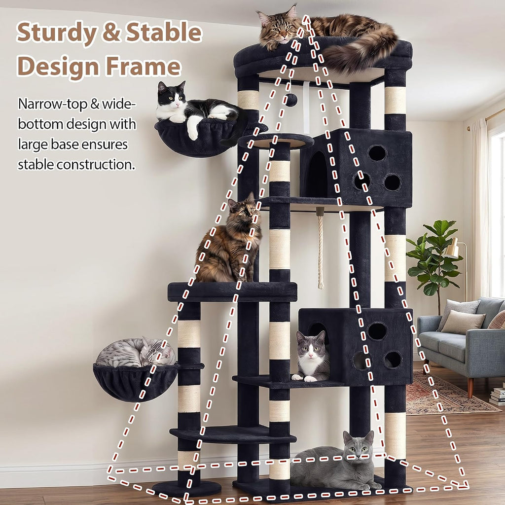 Gitelsnour Cat Tree Tower, Sturdy Structure for Large Audlt Cats GCT807G
