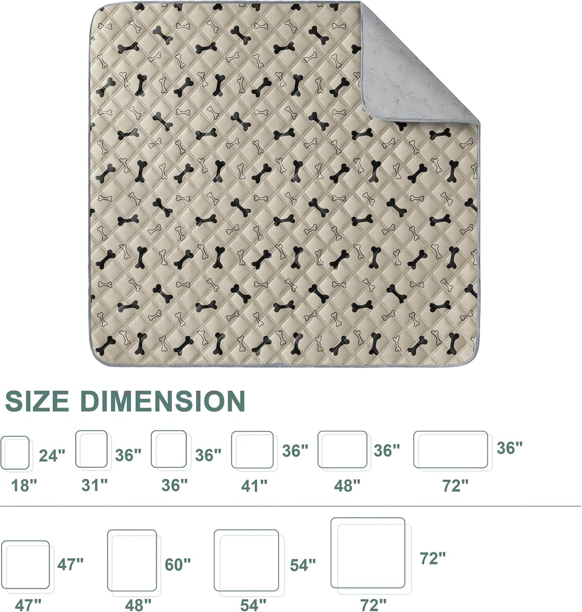 Eterish Washable Pee Pads for Dogs Extra Large 36'' x 48'' 2 Pack | Reusable Absorbent Pet Puppy Dog Training Pads Non-Slip, Waterproof Whelping Potty Pads for Dogs Leak-Proof
