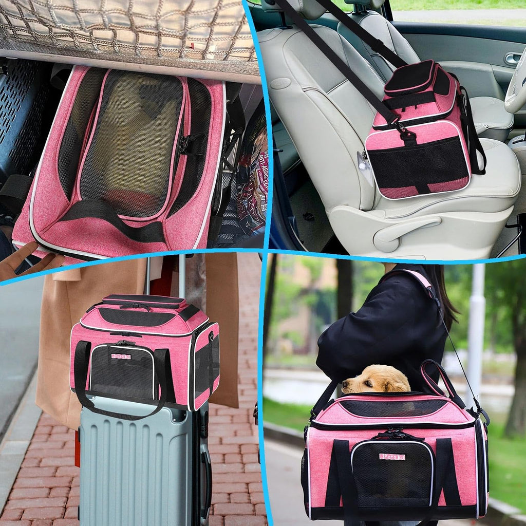 Petskd Top-Expandable Small Pet Carrier 17"x11"x9.5" Airline Approved