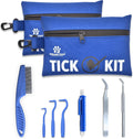 Complete Tick Removal Kit for Dogs & Cats – Tick Remover Tool Set with 3 Size Hooks, Tick Comb & Stainless Steel Precision Tick Remover + Tweezers, Travel Pouch – Safe, Fast Tick Removal