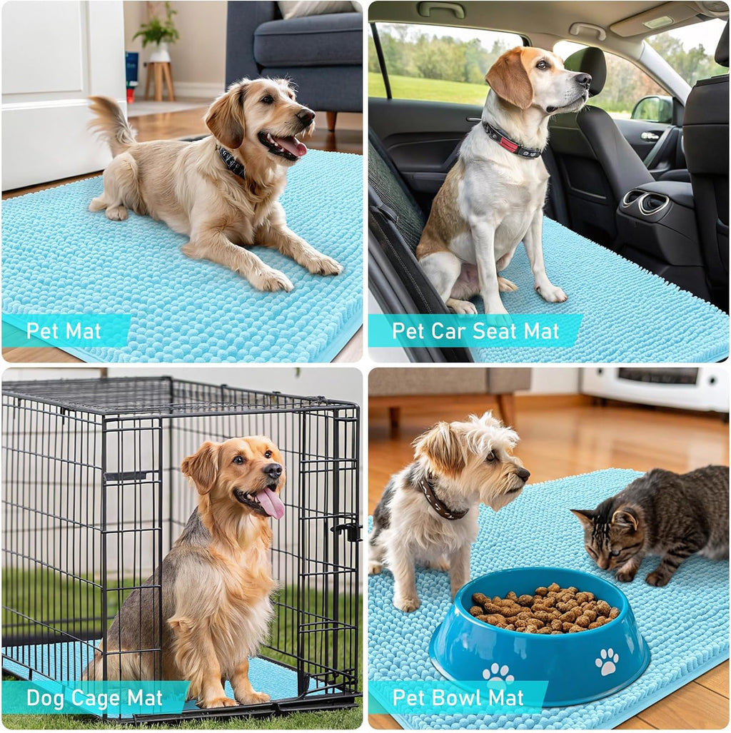 OLANLY Dog Door Mat for Muddy Paws 47x17, Super Absorbent Chenille Mud Mat