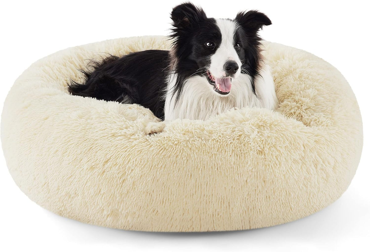 Bedsure Calming Dog Beds Large Sized Dog Donut Washable Pet Bed,36ins
