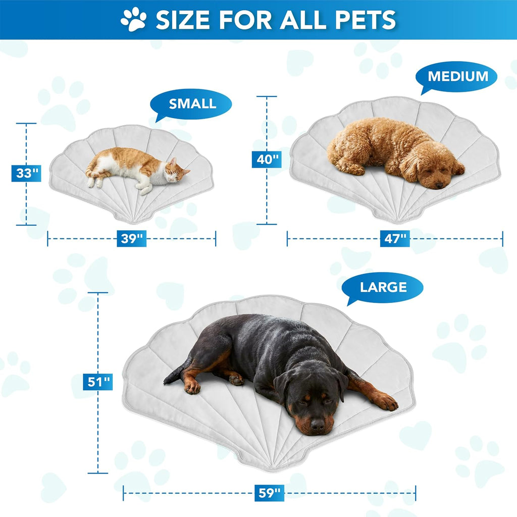 PetAmi Dog Cooling Mat Reversible Fleece Blanket for Pet Cat, S 33x39, Grey
