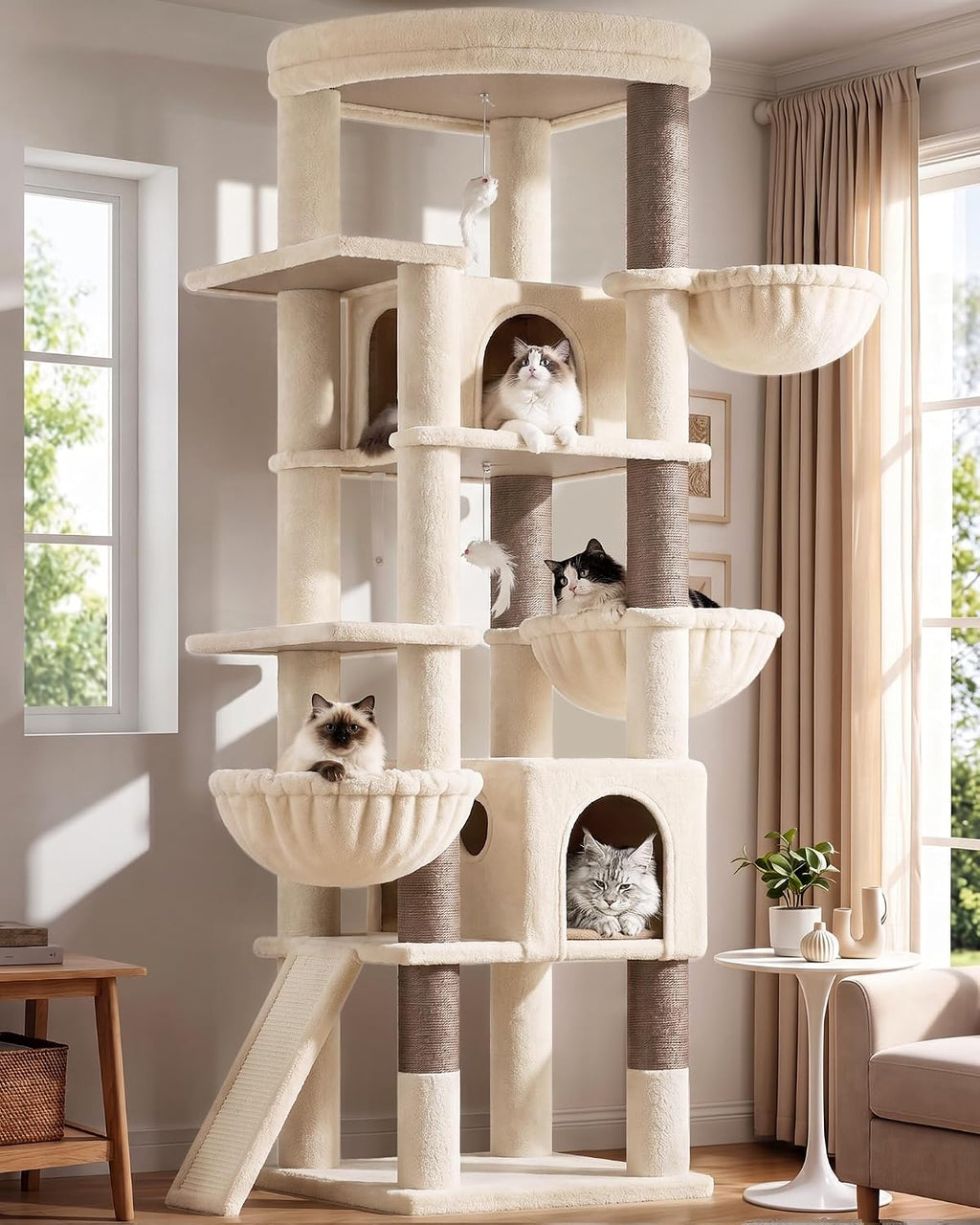 Globlazer Extra Large Cat Tree for Indoor Multiple Cats, S78G, Beige