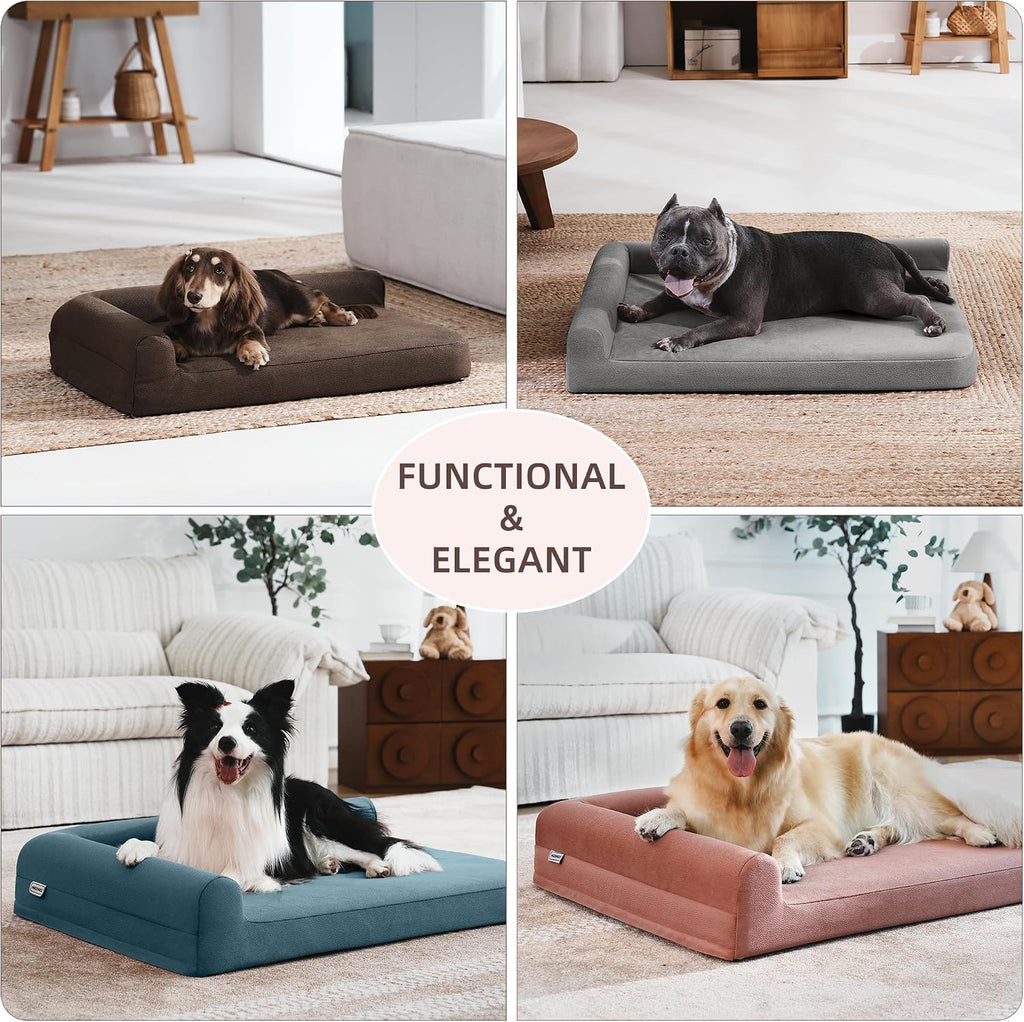 Cooling Gel Memory Foam Orthopedic Dog Bed for Large Dogs with Arthritis
