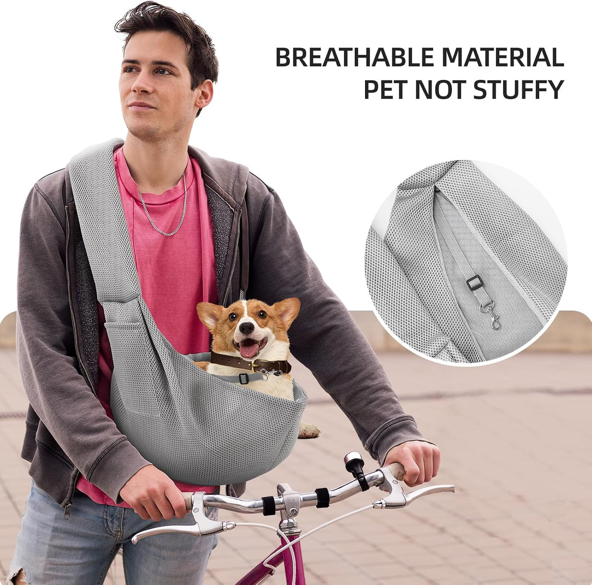 Dog and Cats Carrier Sling, Breathable Puppy Small Pet Carrier with Pocke