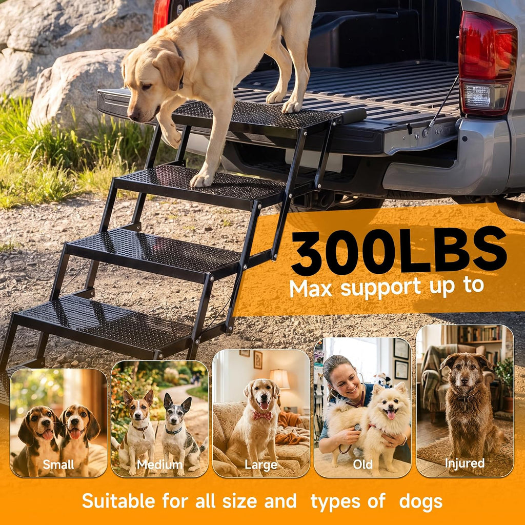 6-Step Dog Stairs for Car, Foldable Pet Steps for Large Dogs