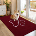 OLANLY Dog Door Mat for Muddy Paws 54x32, Paw Print Design Chenille Mud Mat