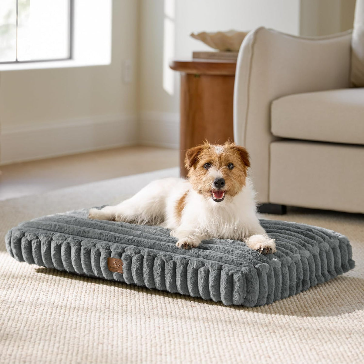 Bedsure ComfyFleece™ Fluffy Balanced Support,Dog Bed Medium Size Dog,30x20