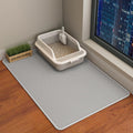 Cat Litter Mat, Double Layer Cat Litter Box Mat (35x24 Inch, Gray)